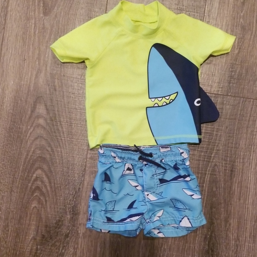 Baby Shark Swim Trunks + Rashgaurd